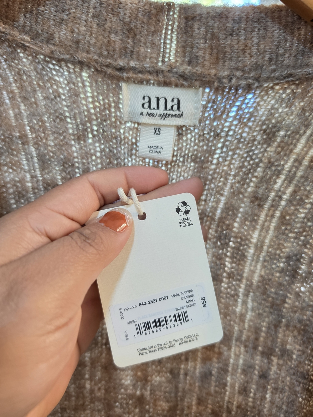 a.n.a Taupe Heather Scoop Neck Women's Sweater